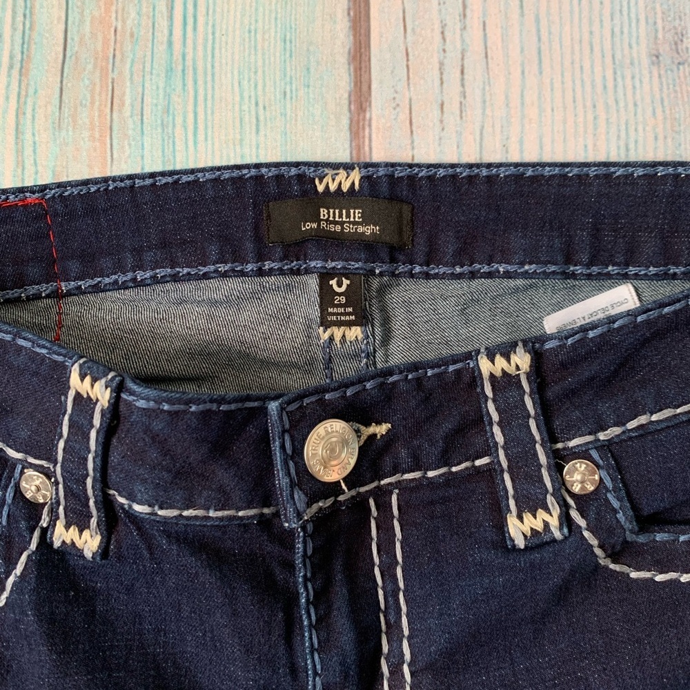 Billie low rise straight true religion Dark Blue Jeans - Picture 6 of 9